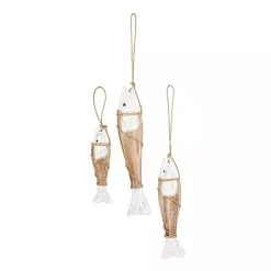 Best Kirklands Home White Wood Fish Hanging Wall Plaques, Set of 3