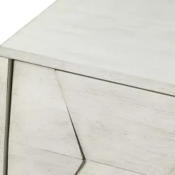 Discount Kirklands Home Wood Geometric 4-Door Cabinet White