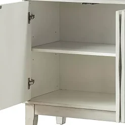 Discount Kirklands Home Wood Geometric 4-Door Cabinet White