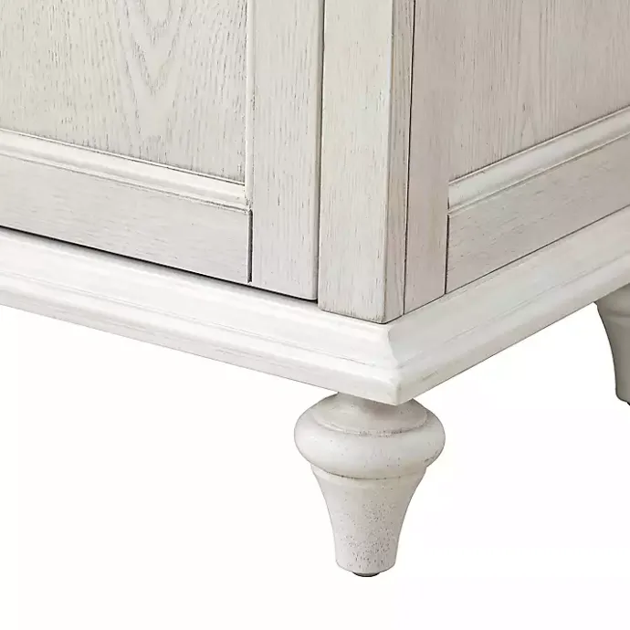 New Kirklands Home Wood Glass Door Sideboard Cabinet White