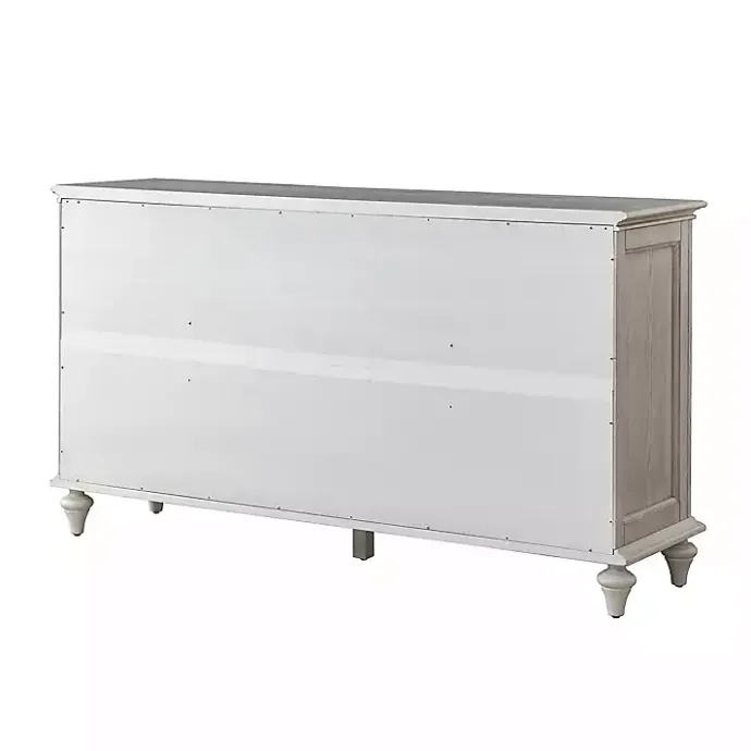 New Kirklands Home Wood Glass Door Sideboard Cabinet White