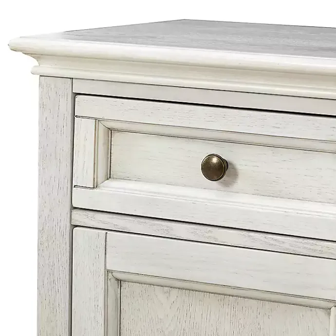 New Kirklands Home Wood Glass Door Sideboard Cabinet White