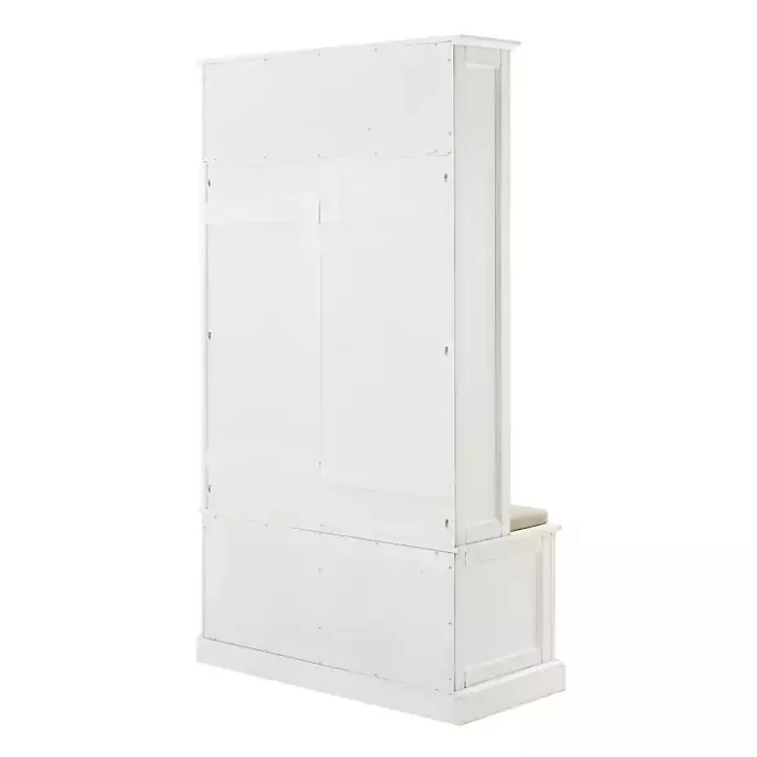 Clearance Kirklands Home Wood Hall Tree with Cushioned Bench White
