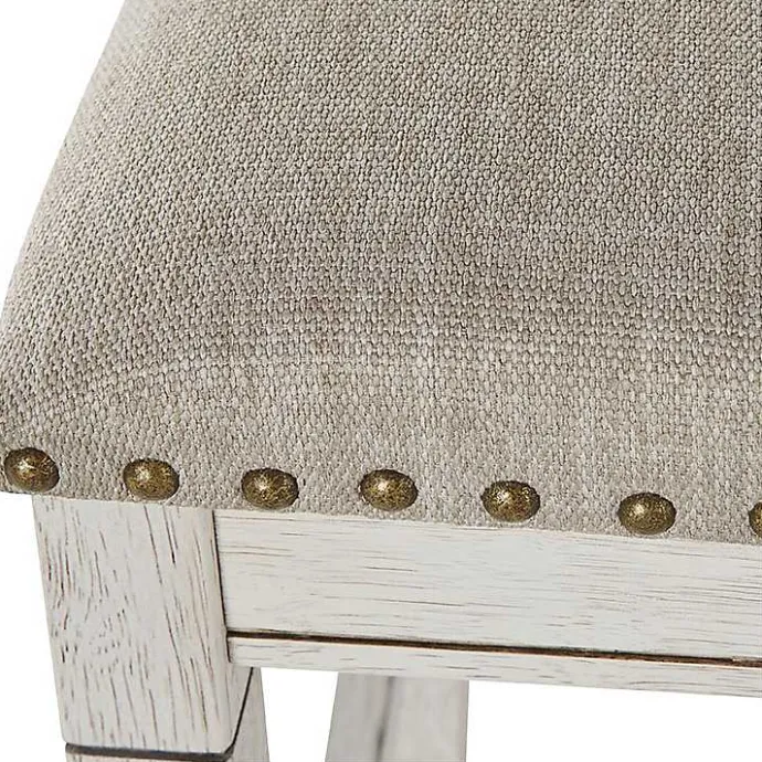 Kirklands Home White Wood Linen 3-pc. USB Island and Stool Set