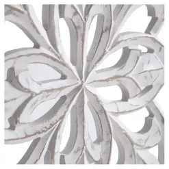Sale Kirklands Home Wood Medallion August Wall Plaque White
