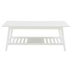 New Kirklands Home White Wood Midcentury Coffee Table