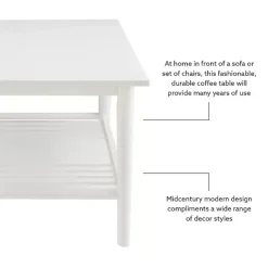 New Kirklands Home White Wood Midcentury Coffee Table