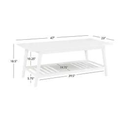 New Kirklands Home White Wood Midcentury Coffee Table