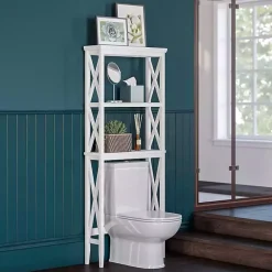 Online Kirklands Home Wood Over-Toilet 3-Tier Shelf White