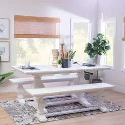 Best Kirklands Home Wood Pedestal Dining Table White
