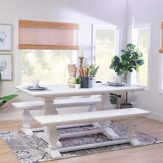 Best Kirklands Home Wood Pedestal Dining Table White