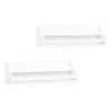New Kirklands Home White Wood Rack Wall Bookshelves, Set of 2
