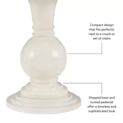 Kirklands Home Wood Round Base Side Table White