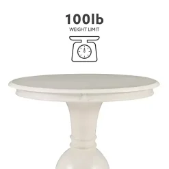 Kirklands Home Wood Round Base Side Table White