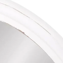 Kirklands Home Wood Round Mansel Mirror White
