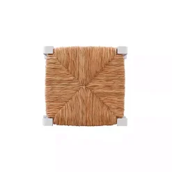Outlet Kirklands Home White Wood Seagrass Backless 2-pc. Bar Stool Set Tan