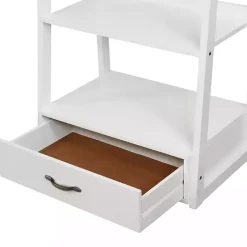 New Kirklands Home Wood 5-Shelf Leaning Bookshelf White