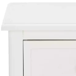New Kirklands Home Wood Side Table with Baskets White