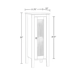 Clearance Kirklands Home Wood Slim Single Glass Door Floor Cabinet White