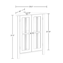 Sale Kirklands Home Wood Two Pane Glass Doors Corner Cabinet White