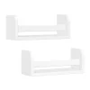 Discount Kirklands Home White Wood Wall Bookshelves, Set of 2