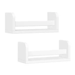Discount Kirklands Home White Wood Wall Bookshelves, Set of 2