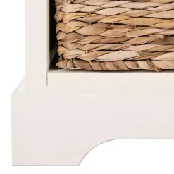 Discount Kirklands Home Wood Woven Baskets Cabinet White