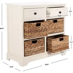 Discount Kirklands Home Wood Woven Baskets Cabinet White