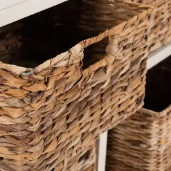Discount Kirklands Home Wood Woven Baskets Cabinet White