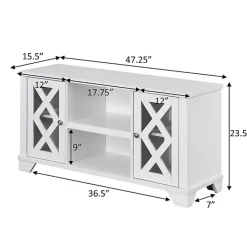 Outlet Kirklands Home Wood X Doors Media Cabinet White