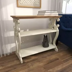 Kirklands Home Wooden 2-Shelf Console Table White