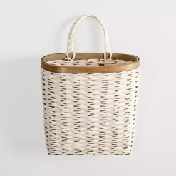 Kirklands Home Woven Wall Pocket White