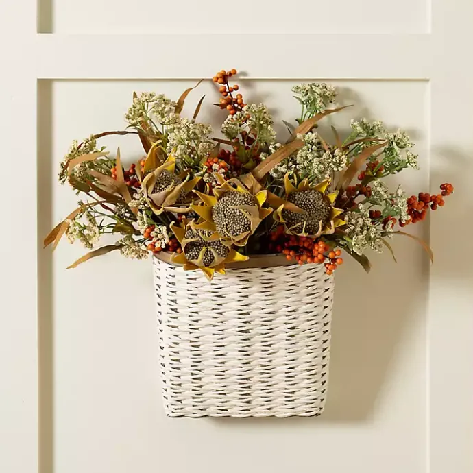 Kirklands Home Woven Wall Pocket White