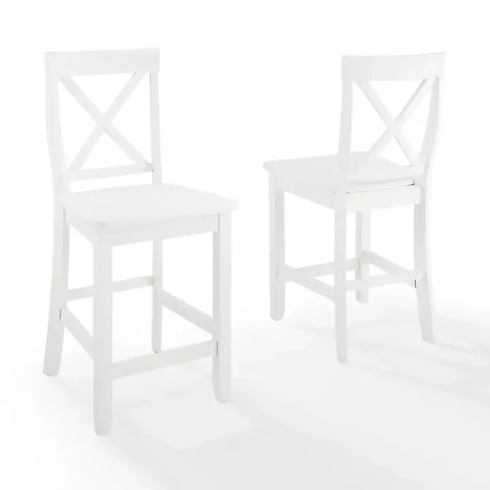Best Kirklands Home X-Back Farmhouse Counter Stools, Set of 2 White