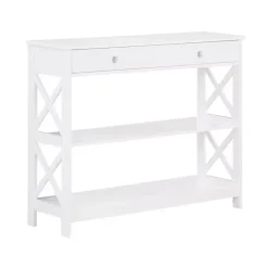 Hot Kirklands Home X-Frame 2-Shelf Console Table White