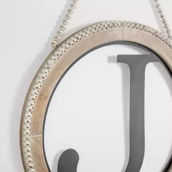 Outlet Kirklands Home Whitewash Bead Trim Monogram J Plaque