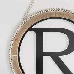 Clearance Kirklands Home Whitewash Bead Trim Monogram R Plaque