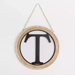Clearance Kirklands Home Whitewash Bead Trim Monogram T Plaque