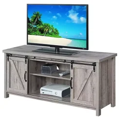 Best Kirklands Home wash Russ Barn Door Media Cabinet White