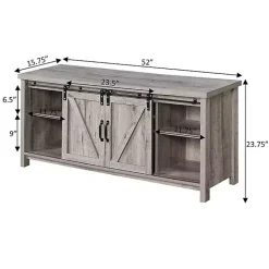 Best Kirklands Home wash Russ Barn Door Media Cabinet White