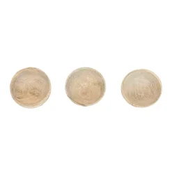 Hot Kirklands Home wash Wood Pinch Bowls, Set of 3 White