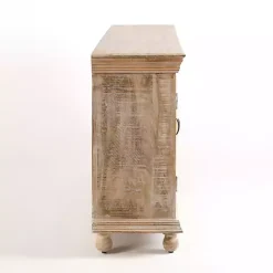 Sale Kirklands Home Whitewashed Carri Glass Door Cabinet