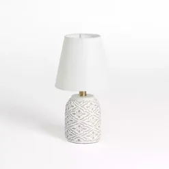 Online Kirklands Home washed Fleur Table Lamp White