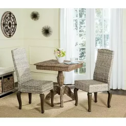 Best Kirklands Home Whitewashed Kubu Rattan Dining Chairs, Set of 2 Ivory