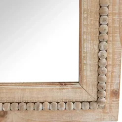 Online Kirklands Home Whitewashed Natural Beaded Wood Wall Mirror