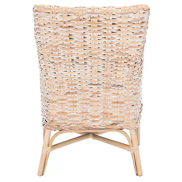 Discount Kirklands Home washed Rattan Cristen Accent Chair White