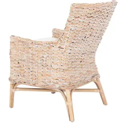 Discount Kirklands Home washed Rattan Cristen Accent Chair White
