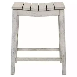 Clearance Kirklands Home washed Saddle Seat Counter Stools, Set of 2 White