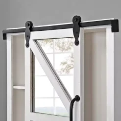 Online Kirklands Home washed Sliding Barn Door Wall Cabinet White