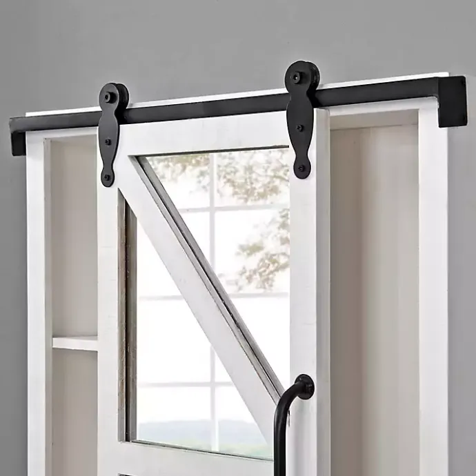 Online Kirklands Home washed Sliding Barn Door Wall Cabinet White